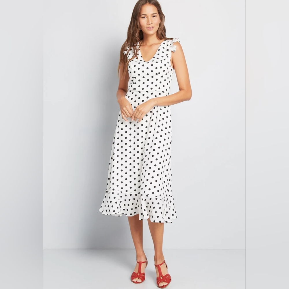 Modcloth Liza Luxe polka dot dress